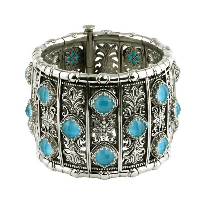 Konstantino Sterling Silver & Turquoise Cuff Bracelet