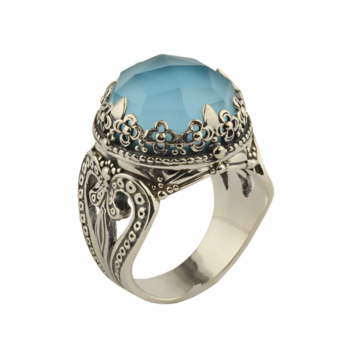 Konstantino Sterling Silver & Turquoise Round Ring