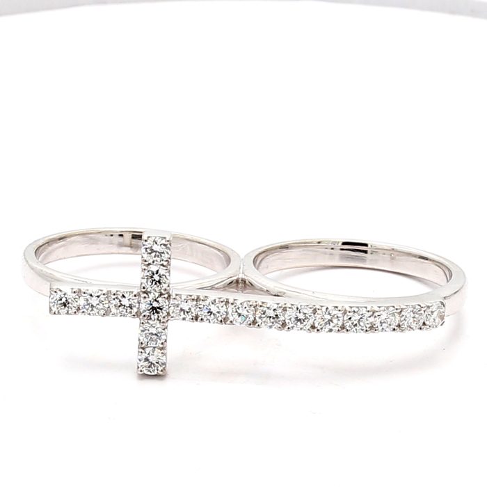 Lab-Grown Diamond Double Cross Ring, 1.06 ct tw