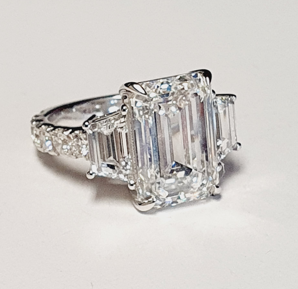 Lab-Grown Emerald-Cut Diamond Ring, 9.63 ct tw