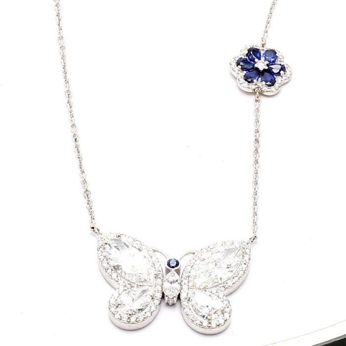 Lab-Grown Marquise and Pear Diamond Necklace, 3.01 ct tw