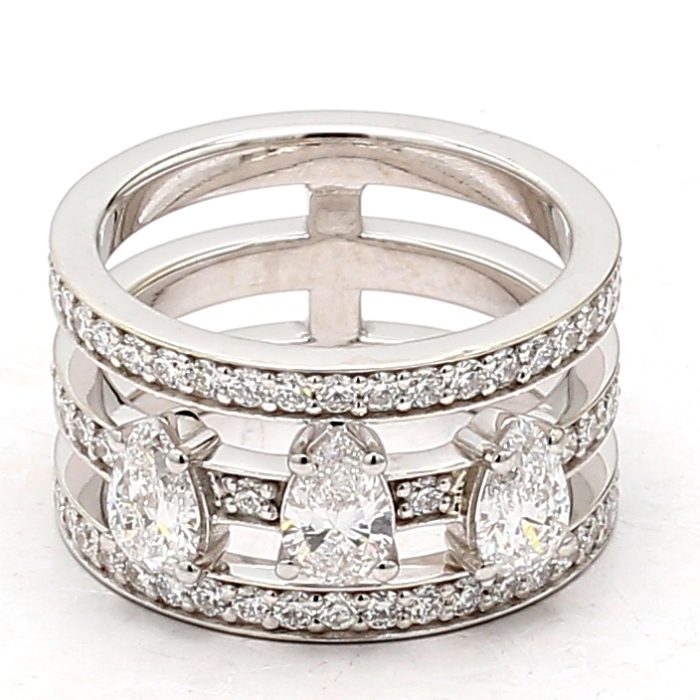 Lab-Grown Pear-Shaped Diamond Band, 2.38 ct tw