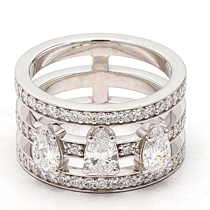 Lab-Grown Pear-Shaped Diamond Band, 2.38 ct tw