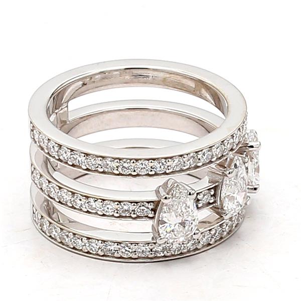 Lab-Grown Pear-Shaped Diamond Band, 2.38 ct tw
