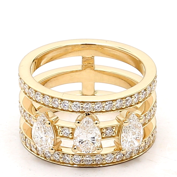 Lab-Grown Pear-Shaped Diamond Band, 2.52 ct tw