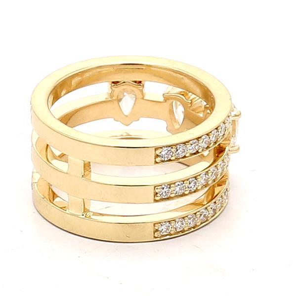 Lab-Grown Pear-Shaped Diamond Band, 2.52 ct tw