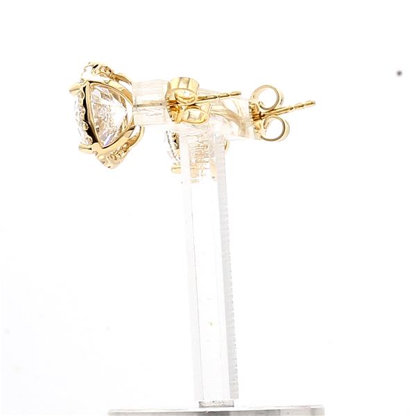 Lab-Grown Round Diamond Halo Stud Earrings – view 3