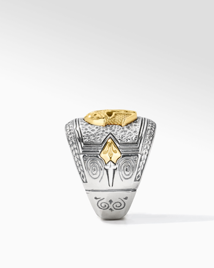 Konstantino Sterling Silver and 18k Yellow Gold Ring