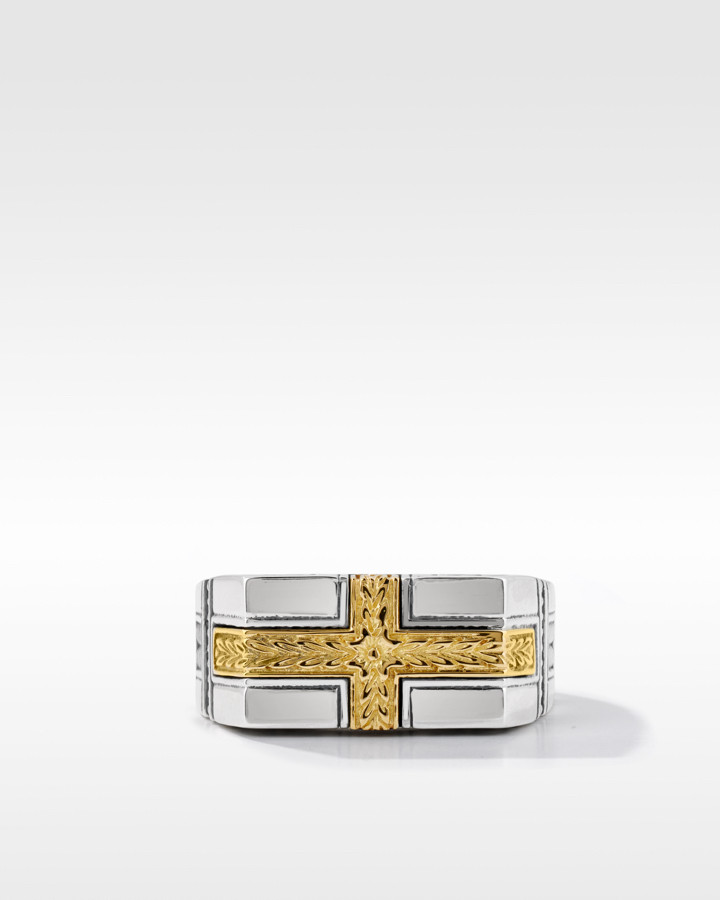 Konstantino Sterling Silver and 18k Yellow Gold Ring