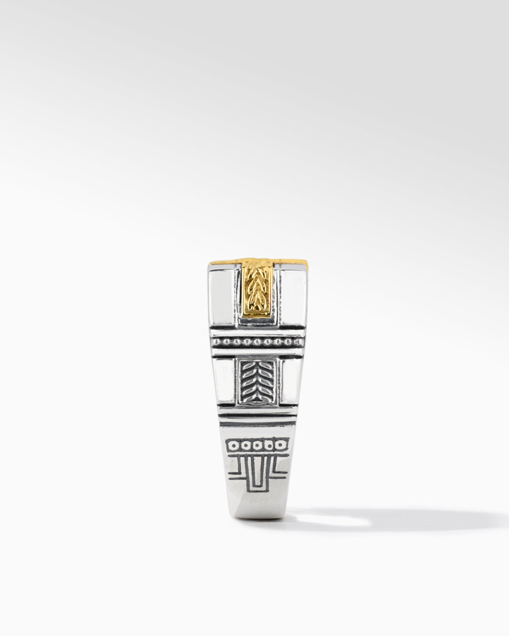 Konstantino Sterling Silver and 18k Yellow Gold Ring