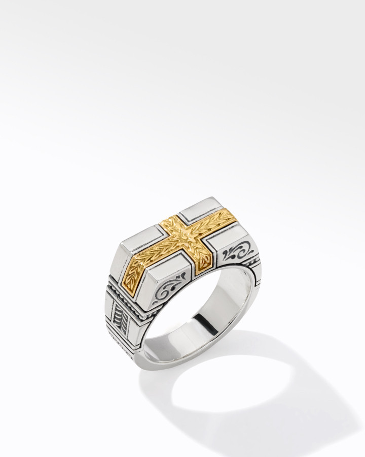 Konstantino Sterling Silver and 18k Yellow Gold Ring