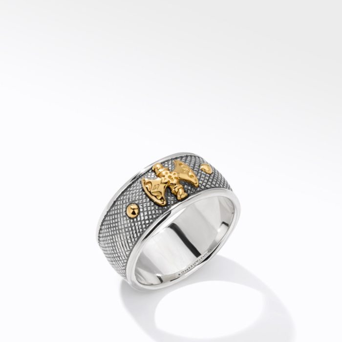 Konstantino Sterling Silver and 18k Yellow Gold Ring