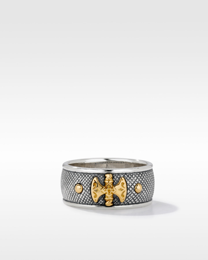 Konstantino Sterling Silver and 18k Yellow Gold Ring