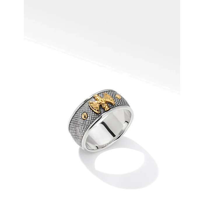 Konstantino Sterling Silver and 18k Yellow Gold Ring