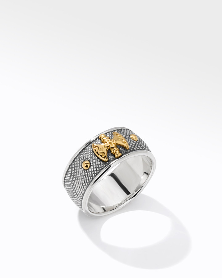 Konstantino Sterling Silver and 18k Yellow Gold Ring