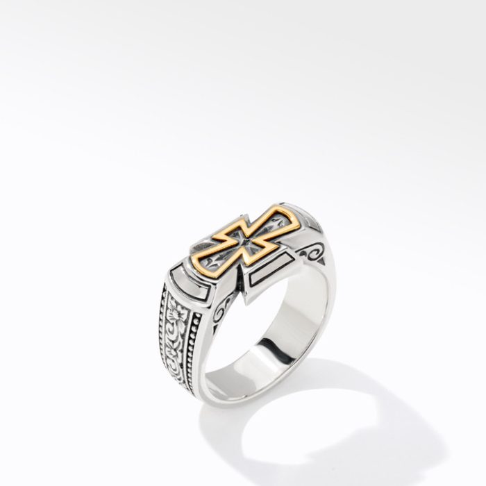 Konstantino Sterling Silver and 18k Yellow Gold Ring