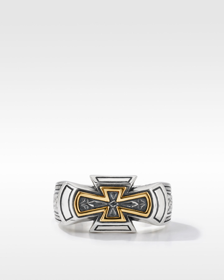 Konstantino Sterling Silver and 18k Yellow Gold Ring