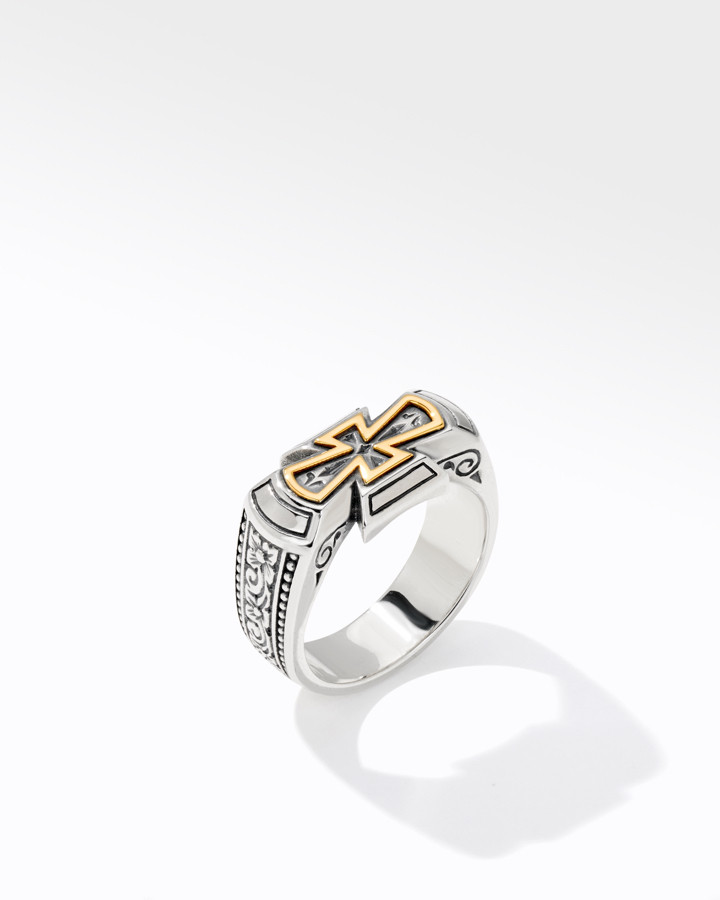Konstantino Sterling Silver and 18k Yellow Gold Ring