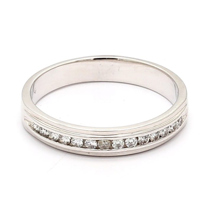 Men's 14K White Gold Diamond Ring, 0.14 ct tw