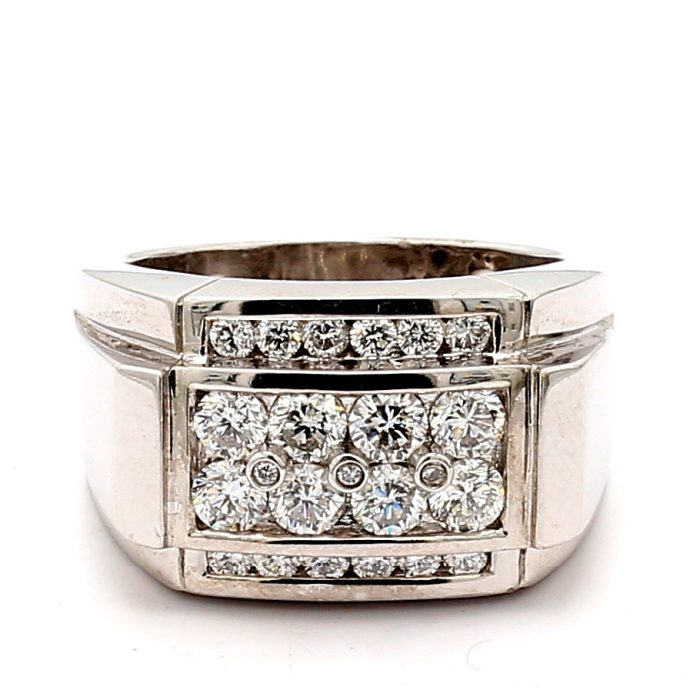 Men's 14K White Gold Diamond Ring, 2.00 ct tw