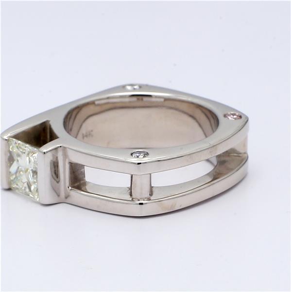 Men's 14K White Gold Princess-Cut Diamond Ring, 1.39 ct tw – view 2