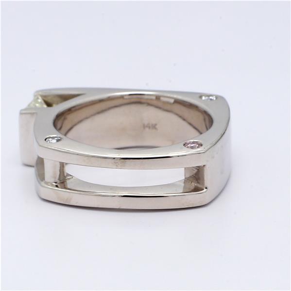 Men's 14K White Gold Princess-Cut Diamond Ring, 1.39 ct tw – view 4