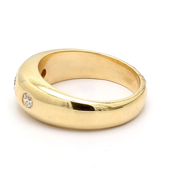 Men's 14K Yellow Gold Three-Stone Diamond Ring, 0.36 ct tw