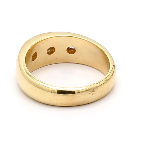 Men's 14K Yellow Gold Three-Stone Diamond Ring, 0.36 ct tw