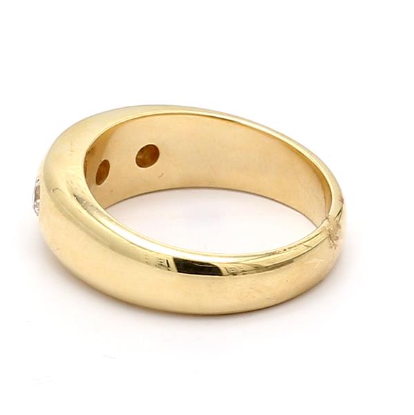 Men's 14K Yellow Gold Three-Stone Diamond Ring, 0.36 ct tw