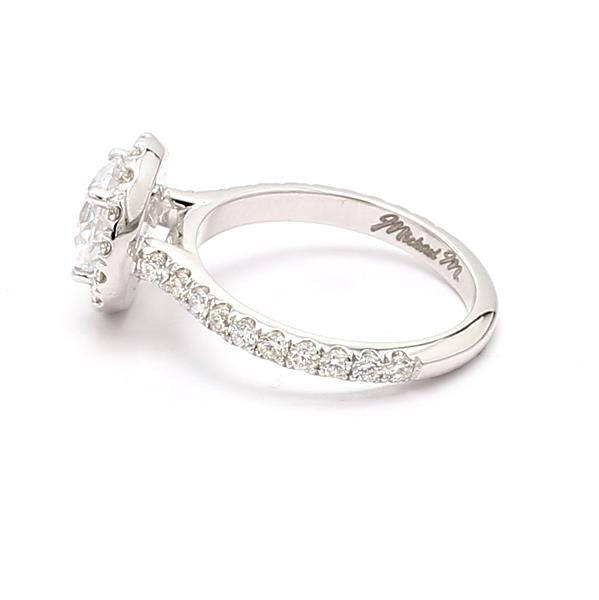Michael M 18K White Gold Halo Diamond Semi-Mount, 0.82 ct tw – view 4