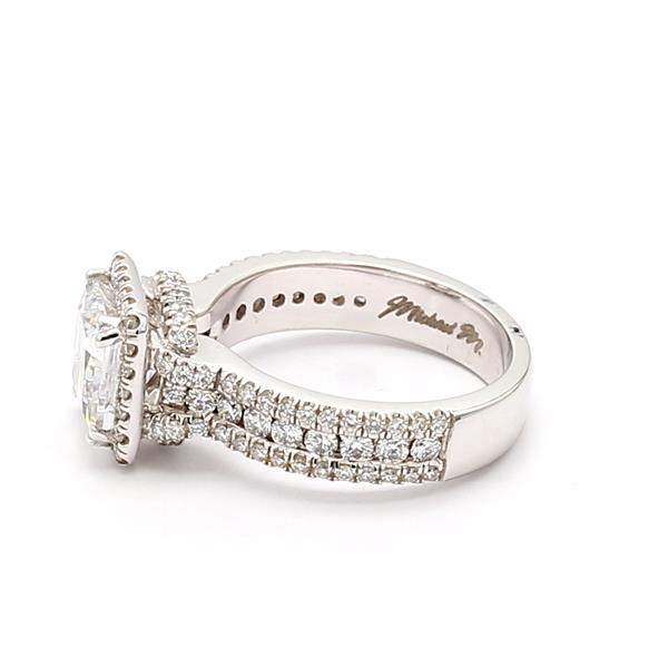 Michael M 18K White Gold Halo Diamond Semi-Mount, 1.06 ct tw – view 4