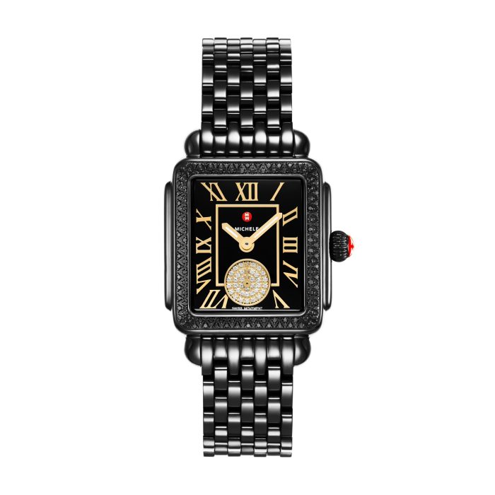 Michele Deco Diamond Madison Mid Noir Watch