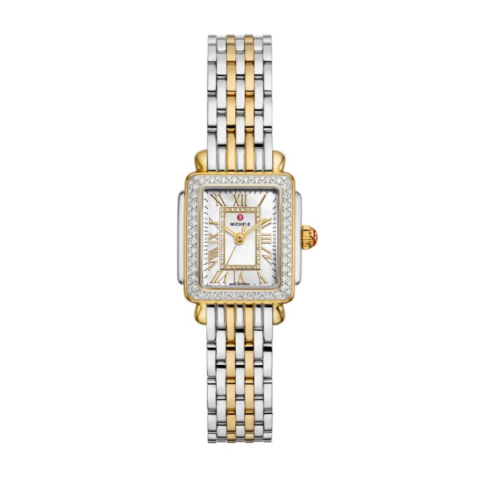 Michele Deco Madison Mini Diamond Two-Tone 18K Gold-Plated Watch