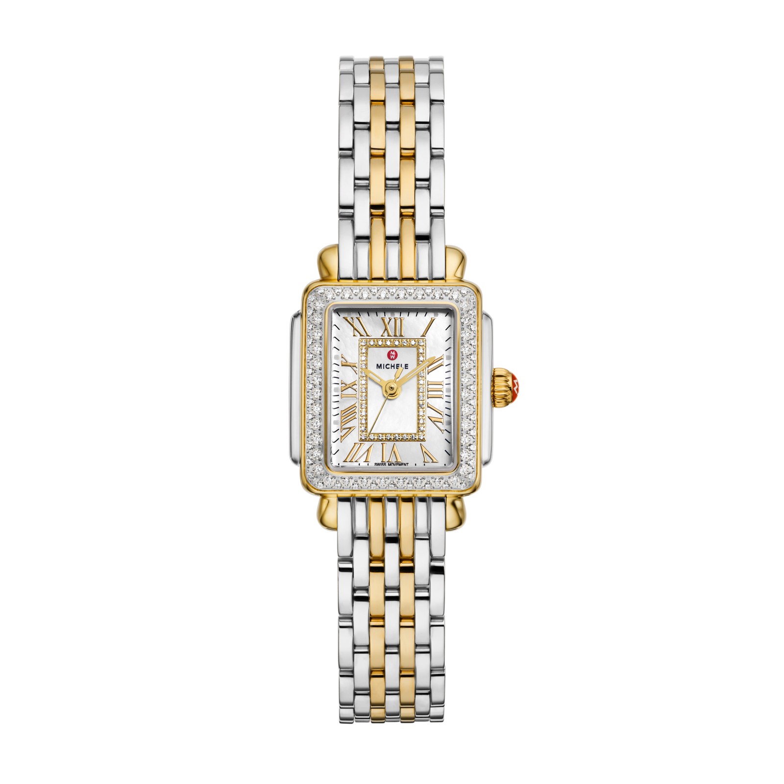 Michele Deco Madison Mini Diamond Two-Tone 18K Gold-Plated Watch