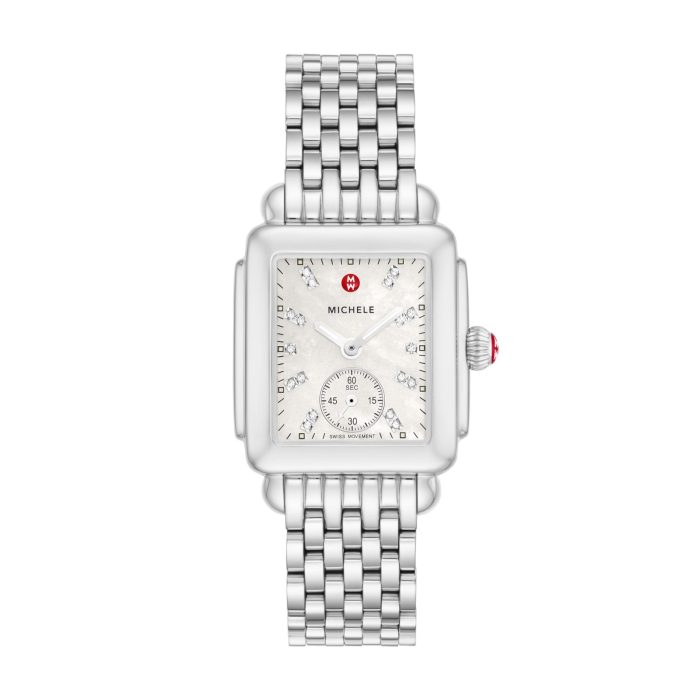 Michele Deco Mid Stainless Steel Diamond Dial Watch