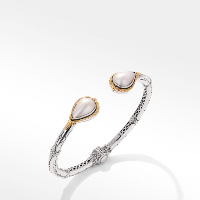 Konstantino Sterling Silver and 18k Yellow Gold Pearl Bracelet