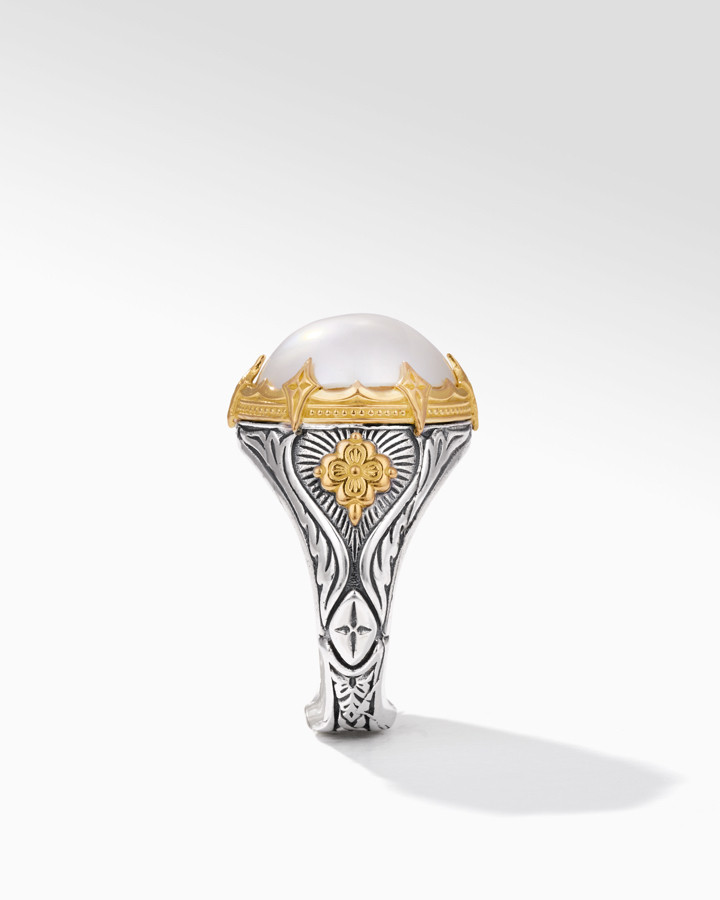 Konstantino Sterling Silver and 18k Yellow Gold Pearl Ring