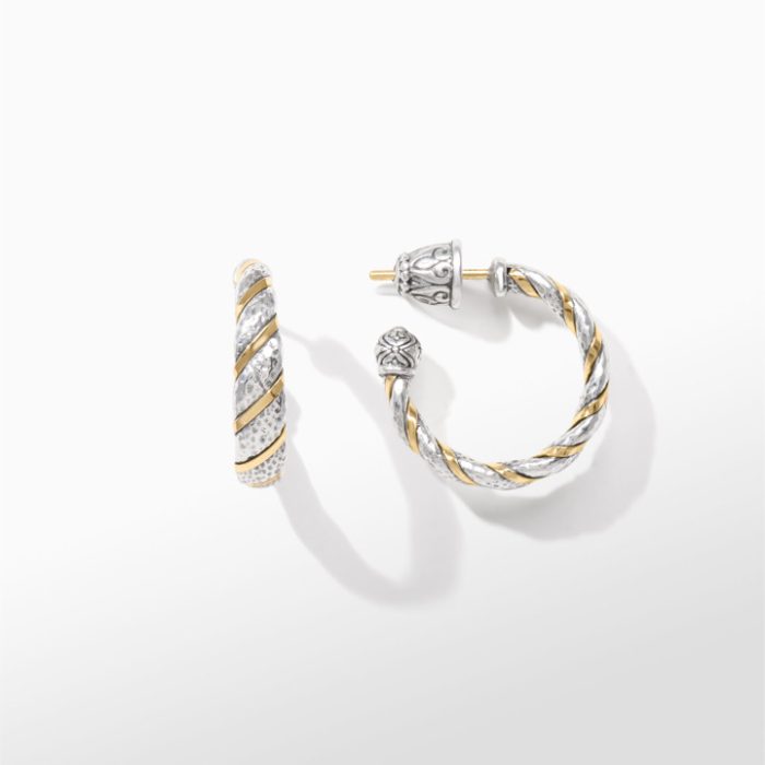 Konstantino Sterling Silver and 18k Yellow Gold Earrings