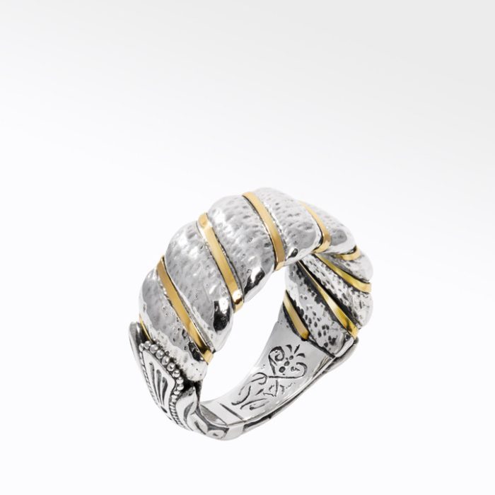 Konstantino Sterling Silver and 18k Yellow Gold Ring