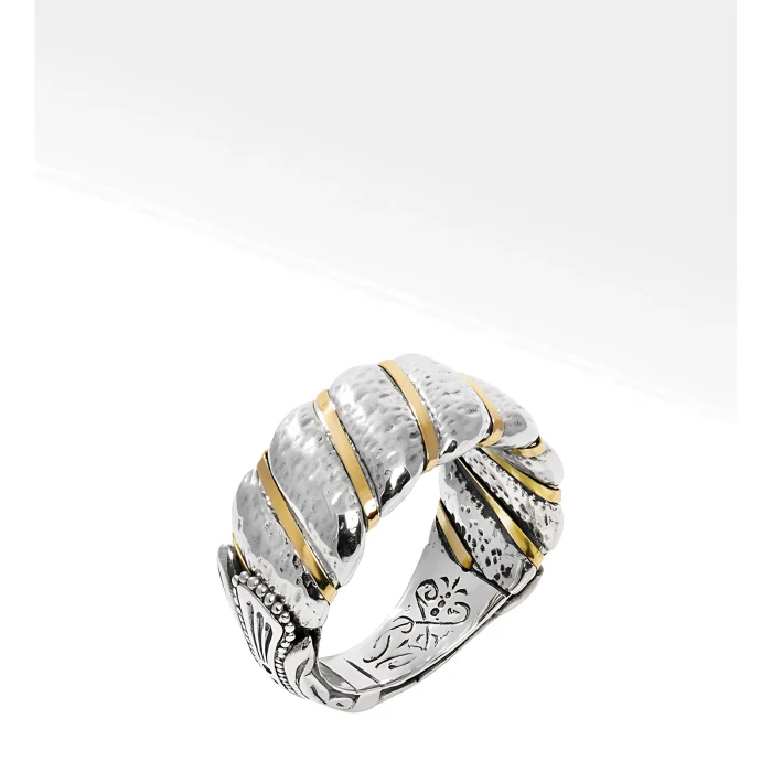 Konstantino Sterling Silver and 18k Yellow Gold Ring