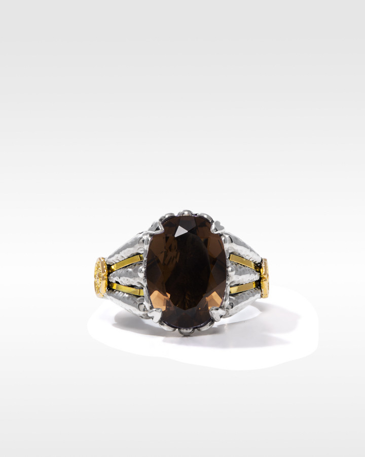 Konstantino Sterling Silver and Gold Smoky Quartz Ring