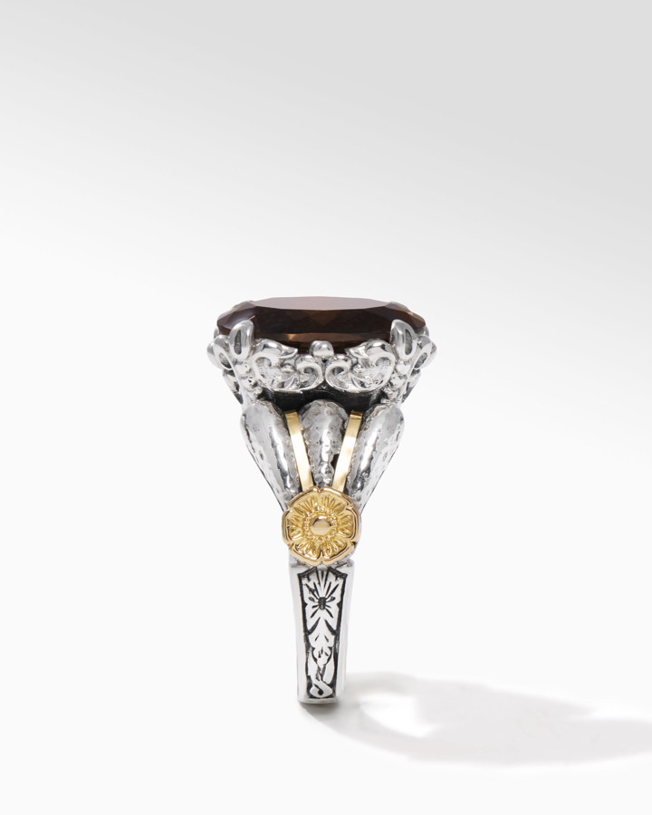 Konstantino Sterling Silver and Gold Smoky Quartz Ring