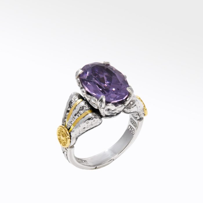 Konstantino Sterling Silver and Gold Light Amethyst Ring