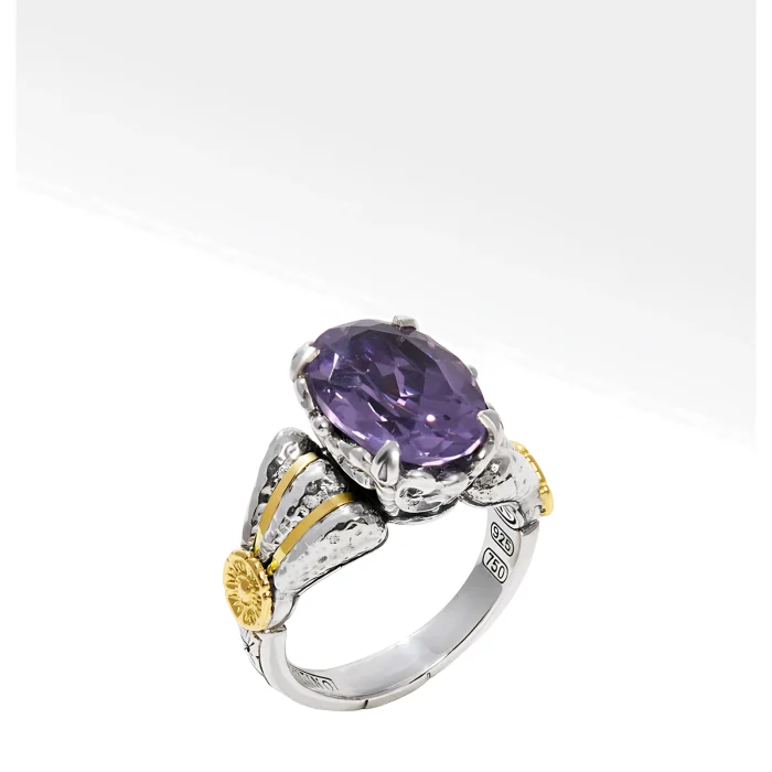 Konstantino Sterling Silver and Gold Light Amethyst Ring