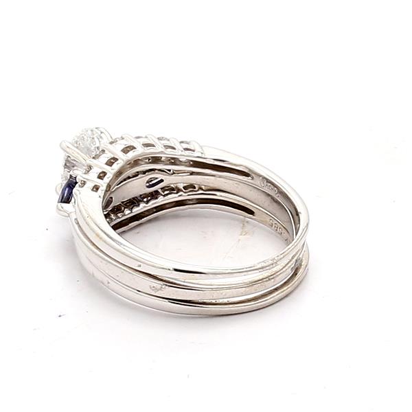 Oval Diamond and Sapphire Wedding Set – view 2