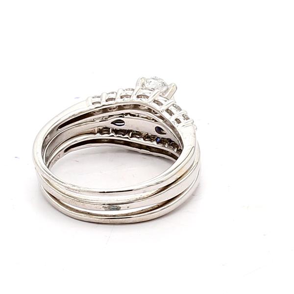 Oval Diamond and Sapphire Wedding Set – view 3