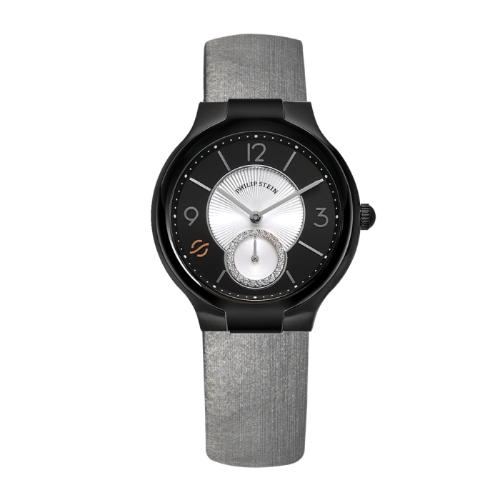Philip Stein Classic Round Small Watch Head 41B-DMBW, Black Case