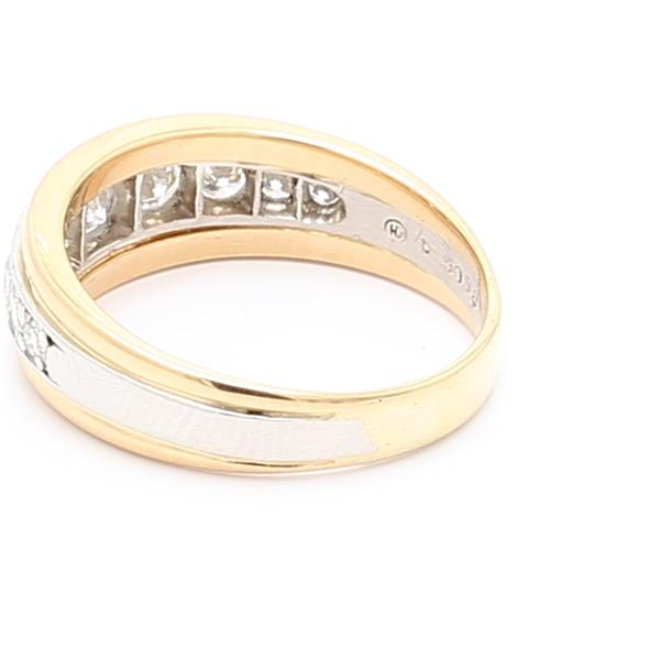 Platinum and 18K Yellow Gold Half-Way Diamond Band, 0.65 ct tw – view 2