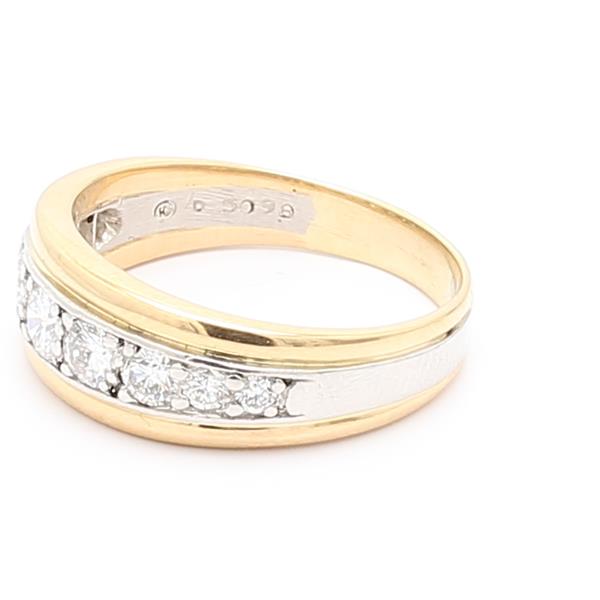 Platinum and 18K Yellow Gold Half-Way Diamond Band, 0.65 ct tw – view 3