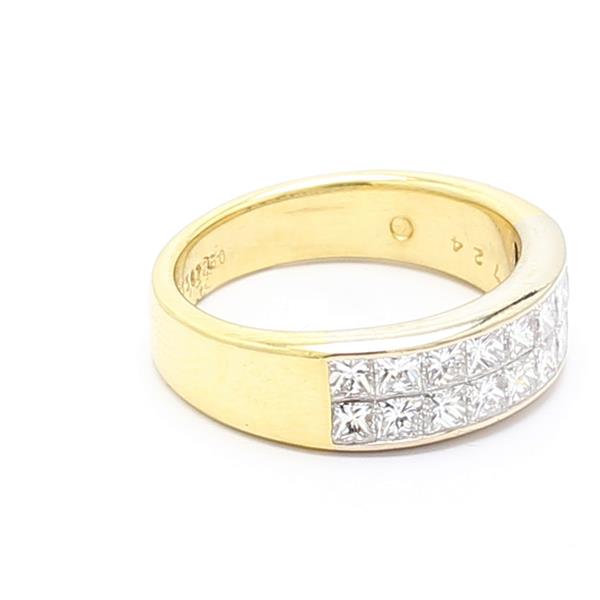 Platinum and 18K Yellow Gold Invisible-Set Princess Diamond Band, 1.50 ct tw – view 2